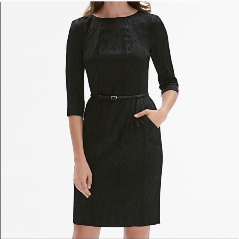 MM LaFleur Black Belted Etsuko Sheath Dress